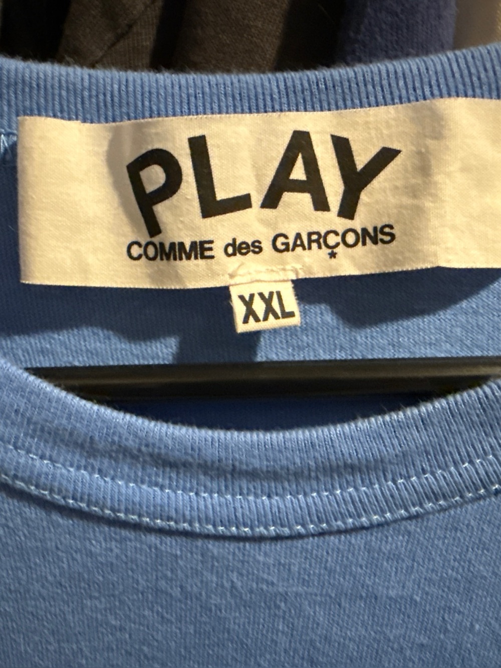 Comme des Garçons PLAY Light Blue Crew Neck T-Shirt size xxl